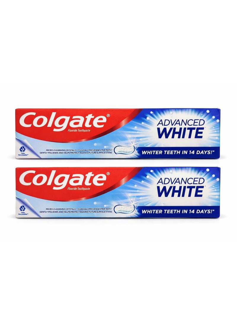 Colgate Advanced White Whitening Toothpaste – 100ml × 2 Pieces - Image 1